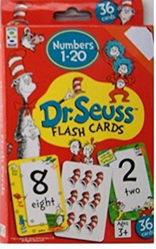 Dr. Seuss Educational Flash Cards Numbers 1-20 to Kids Ages 3 and Up – 36 Cards
