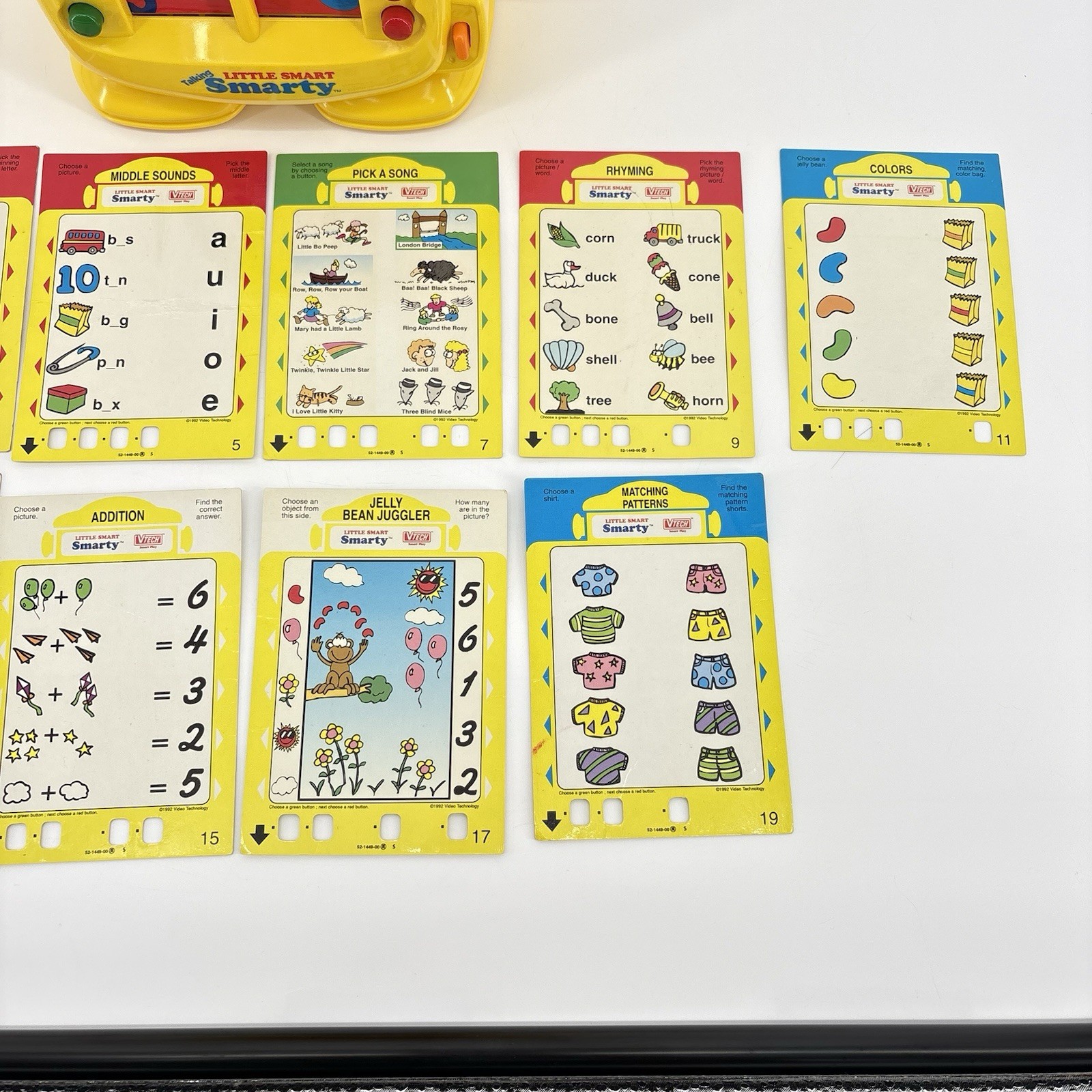 VTech Talking Little Smart Smarty VTG Robot & 10 2-Sided Activity Cards Works