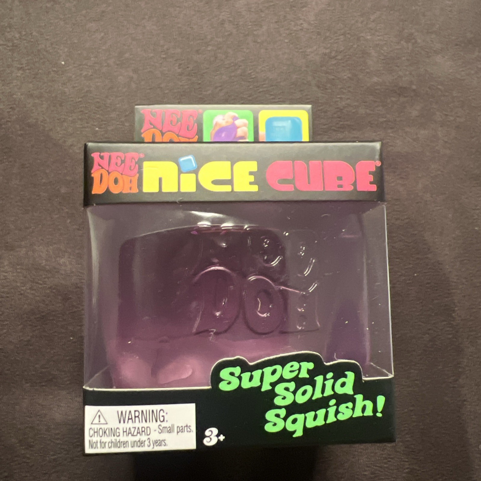 NEW Nee Doh Nice Cube Super Solid Squish Purple Toy, FAST SHIPPING!
