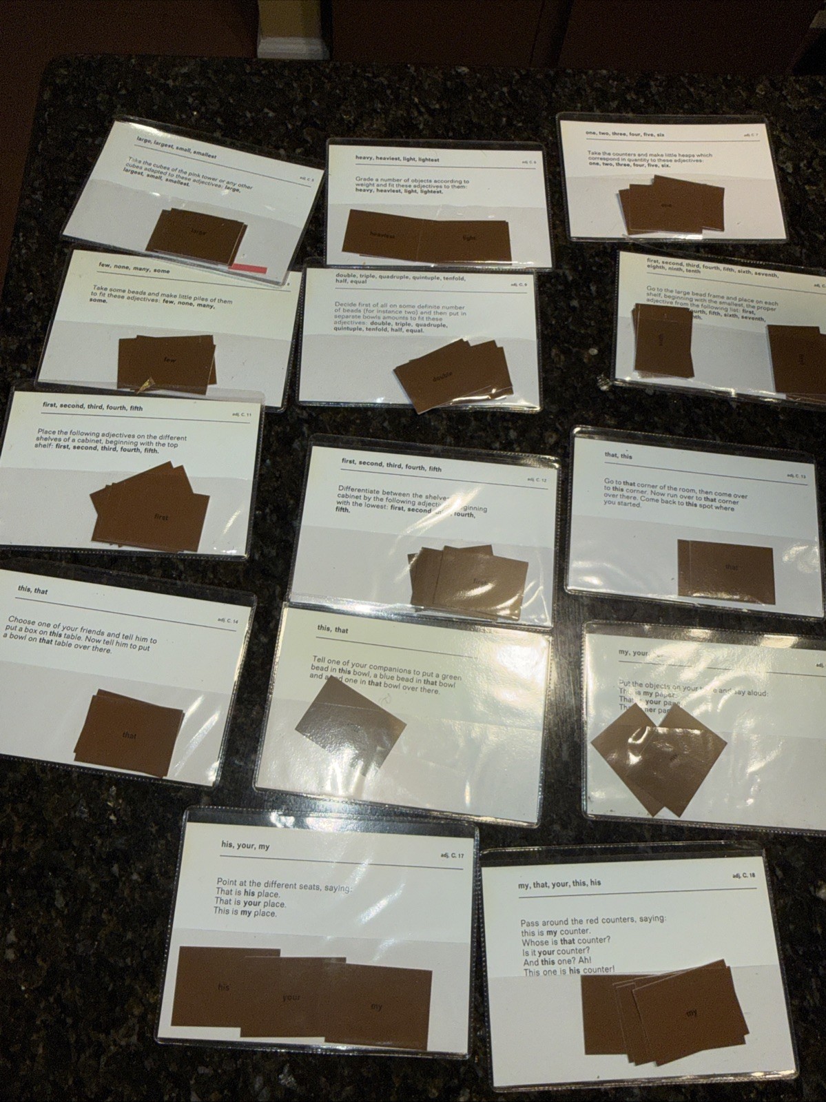 Montessori Command Cards Adjectives Superlatives Grammar, Homeschool Sentences