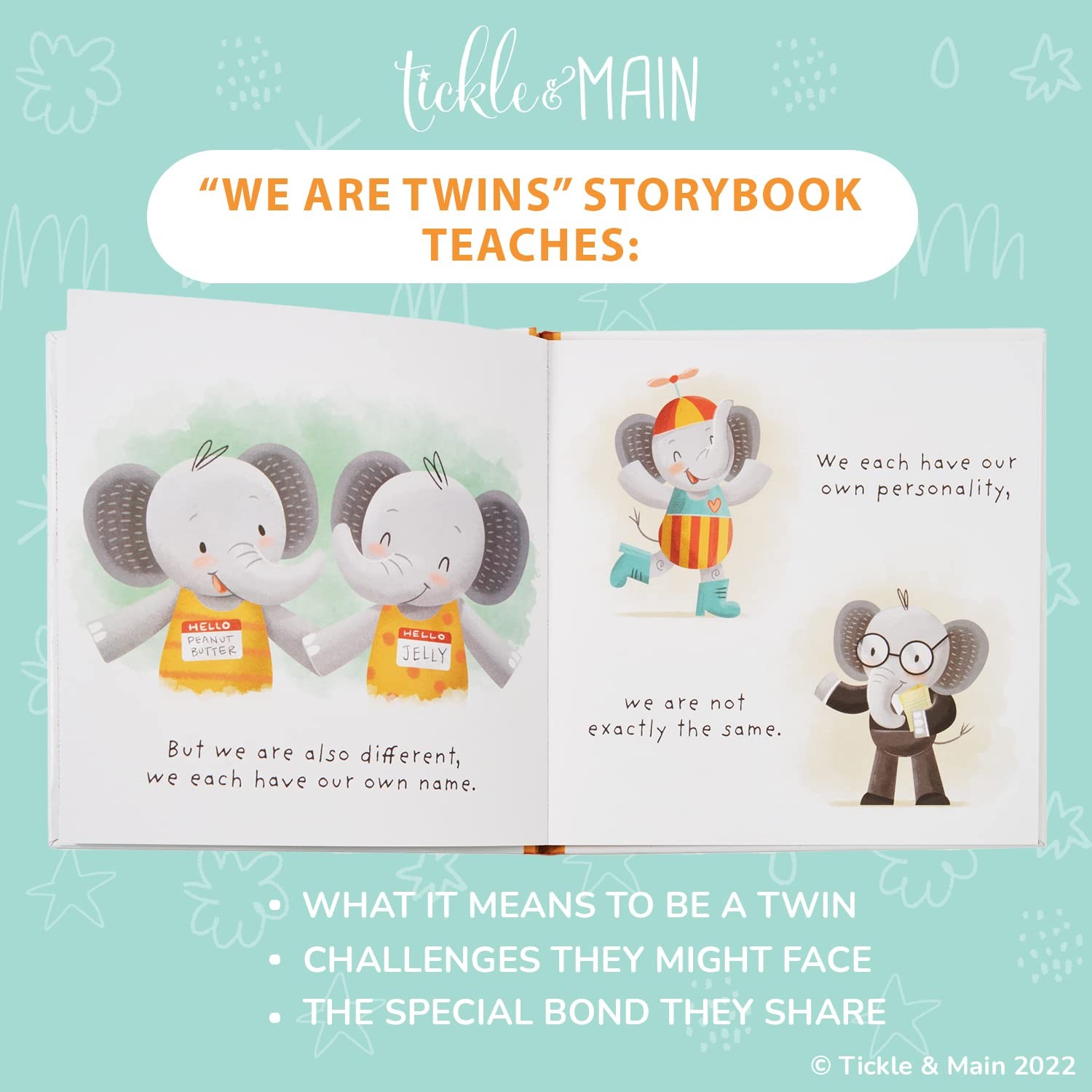 Tickle & Main Baby Gift Set for Twins Newborn & 3 Piece Set, Multicolor