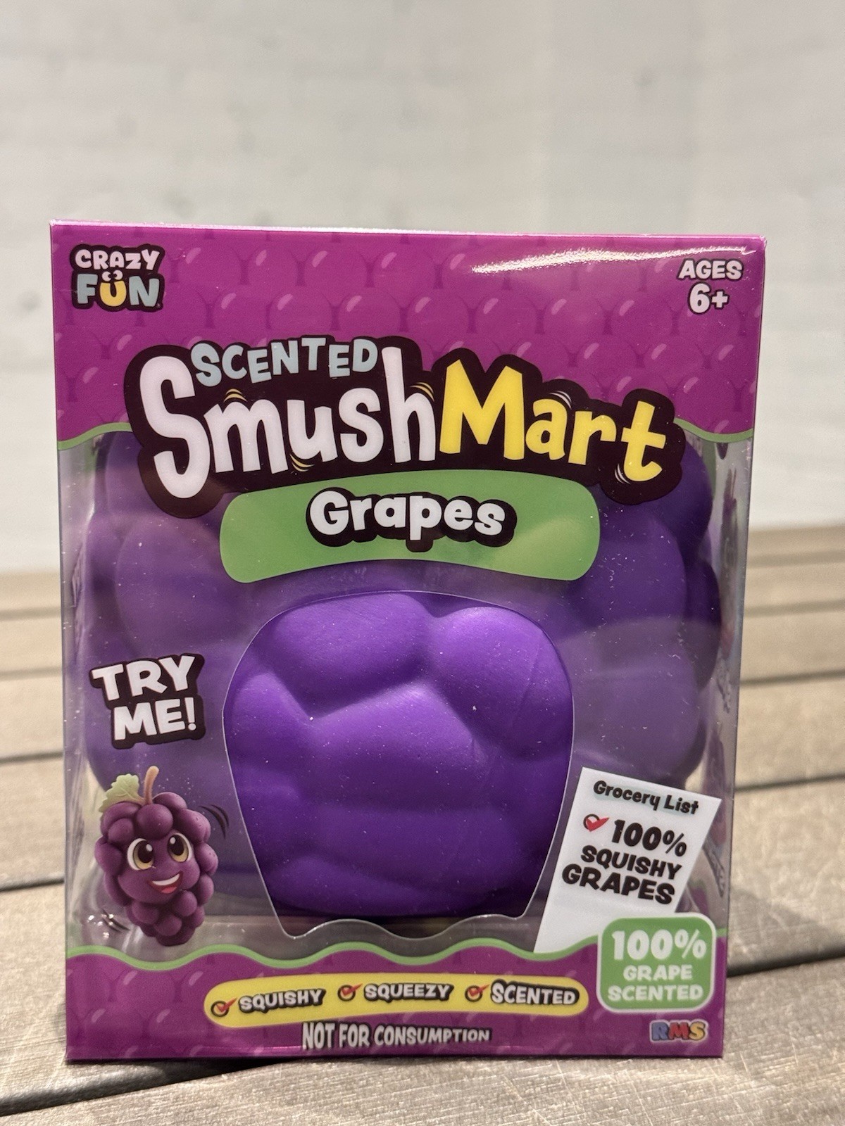 🍇 Smush Mart Scented Grapes JUMBO VIRAL SQUISHY 6” RMS USA Crazy Fun