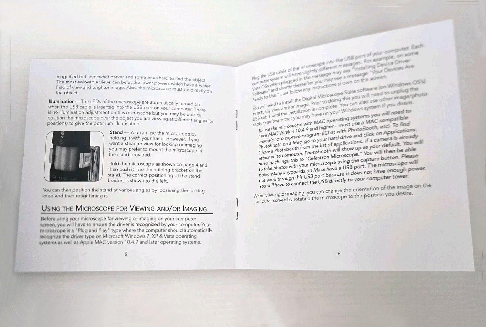Instruction Manual for Celestron 44302-A Deluxe Handheld Digital Microscope