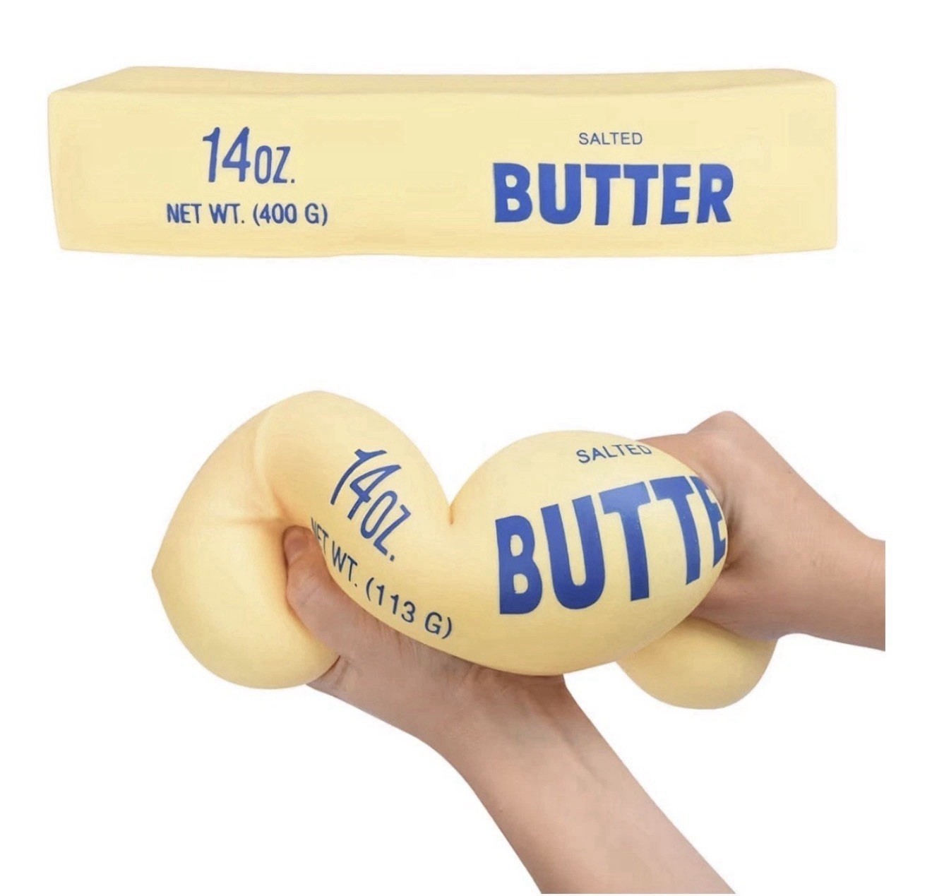 Squeeezy Butter 14oz Squishy Stress Toy Butter Stick Stretch Fidget Sunny Days