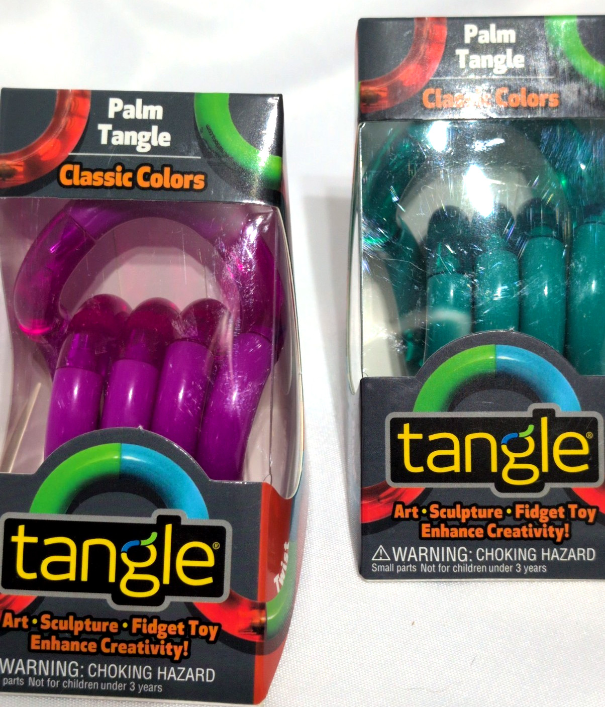 Palm Tangle Classic Fidget Toy 2 Pack Pink Green Sensory ADHD Autism NEW