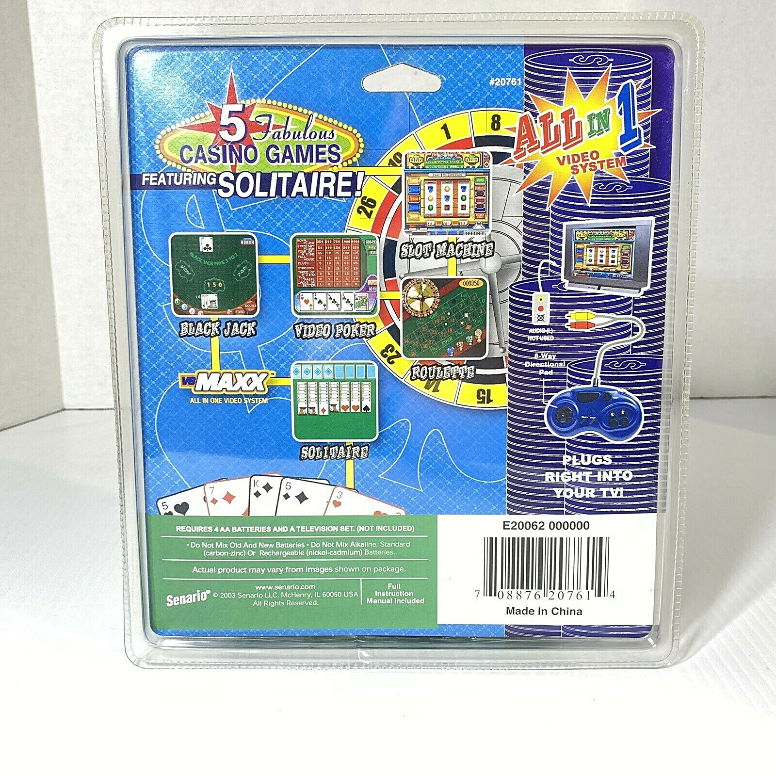 VS Maxx Plug and Play 5 Casino Games All in 1 TV Video Game – Poker Roulette