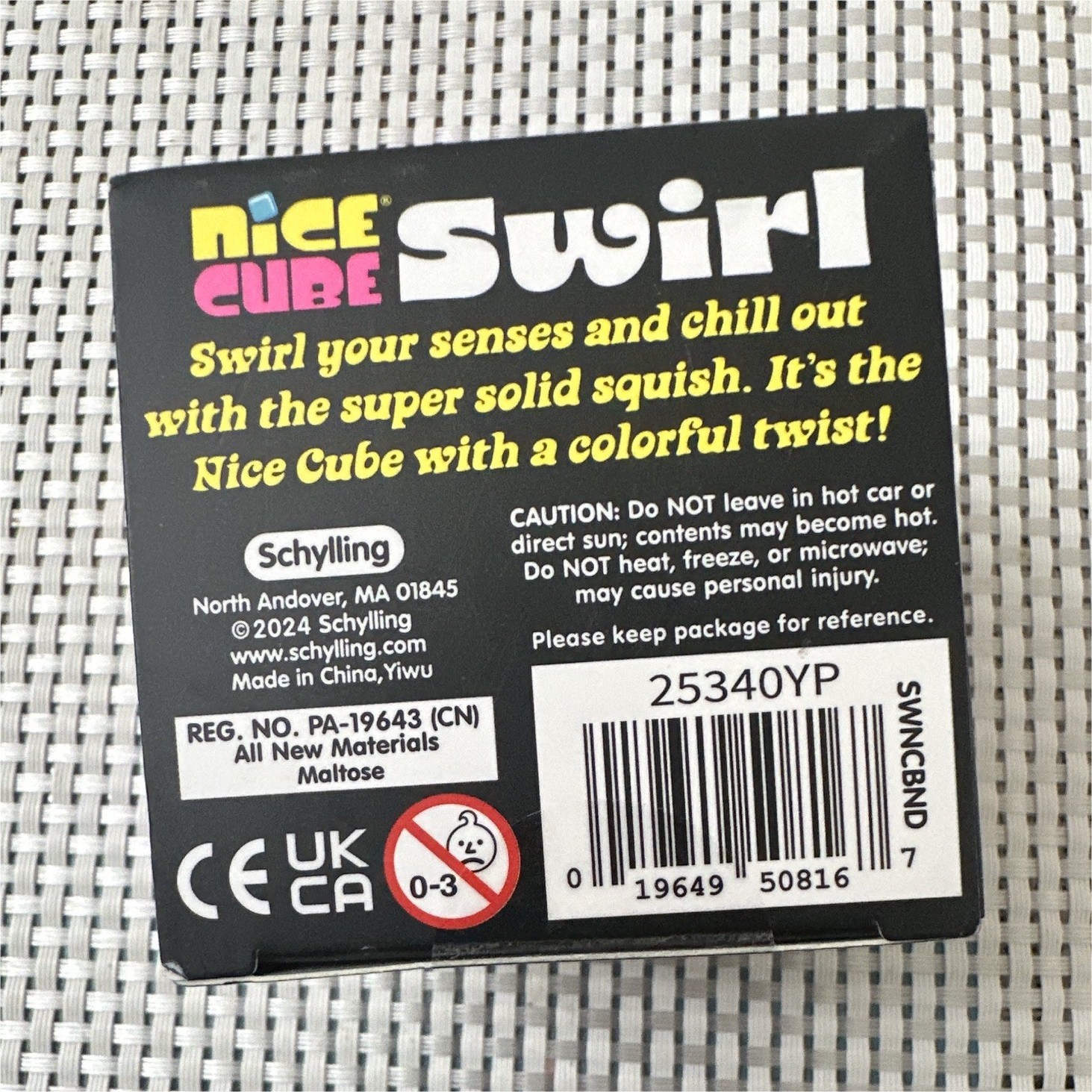 Schylling NeeDoh Nice Cube Swirl Super Solid Squish Sensory Toy 25340YP