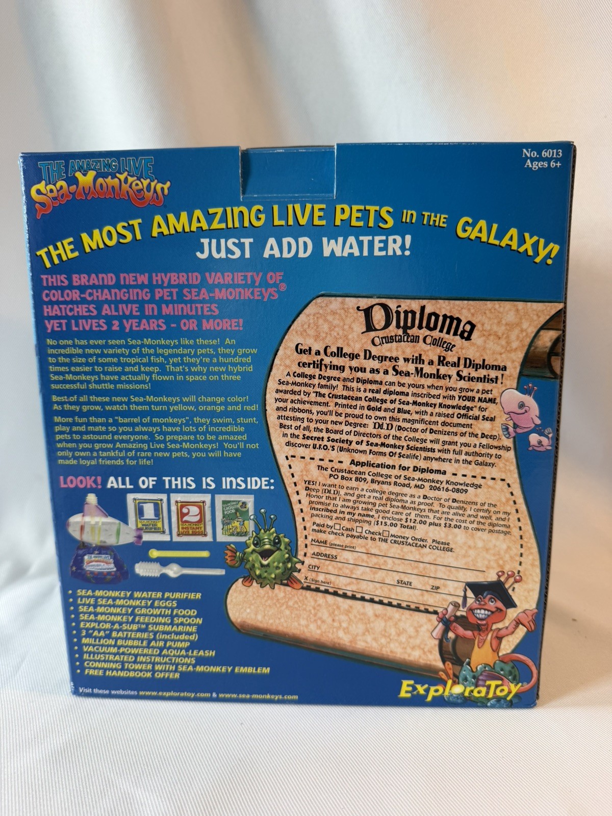 Vintage The Amazing Live Sea Monkeys EXPLOR-A-SUB Kit 2001 Exploratoy NOS RARE