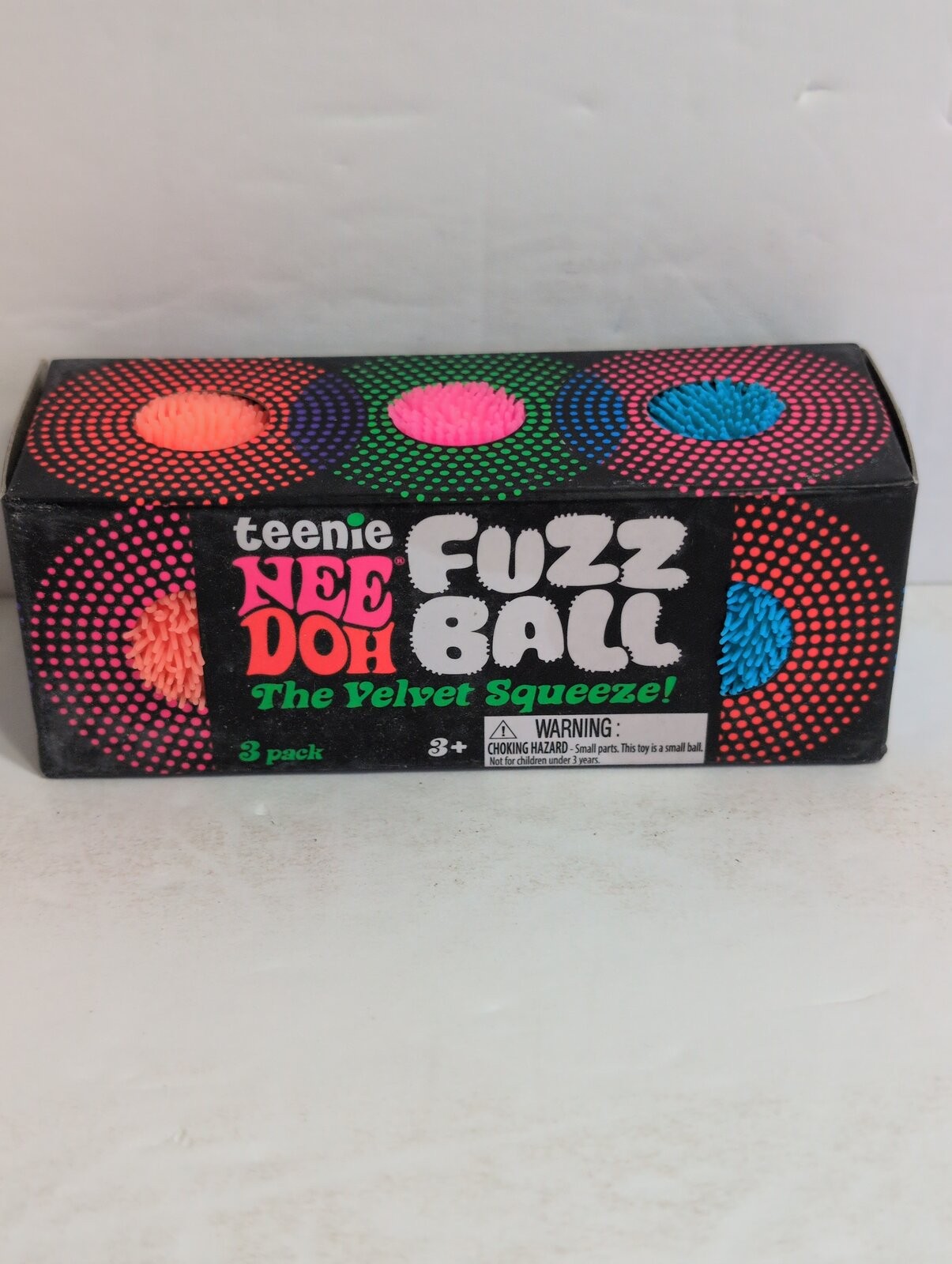 NeeDoh Teenie Fuzzball Velvet Squeeze Toy 3 Pack – Random Colors – Fuzz Ball