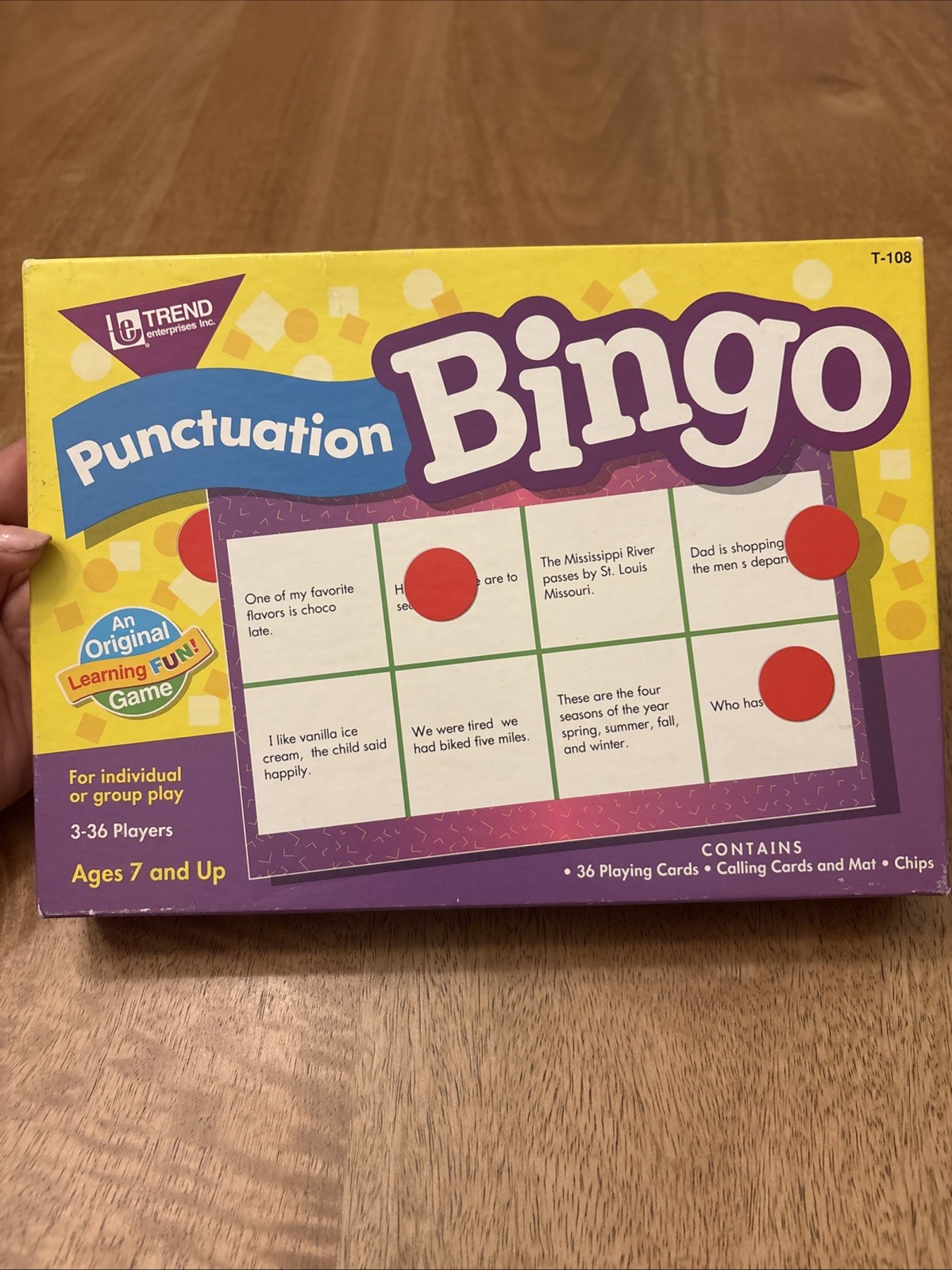 Trend Enterprises Punctuation Bingo Game; Ages 7 & Up; 3 To 36 Players Teacher