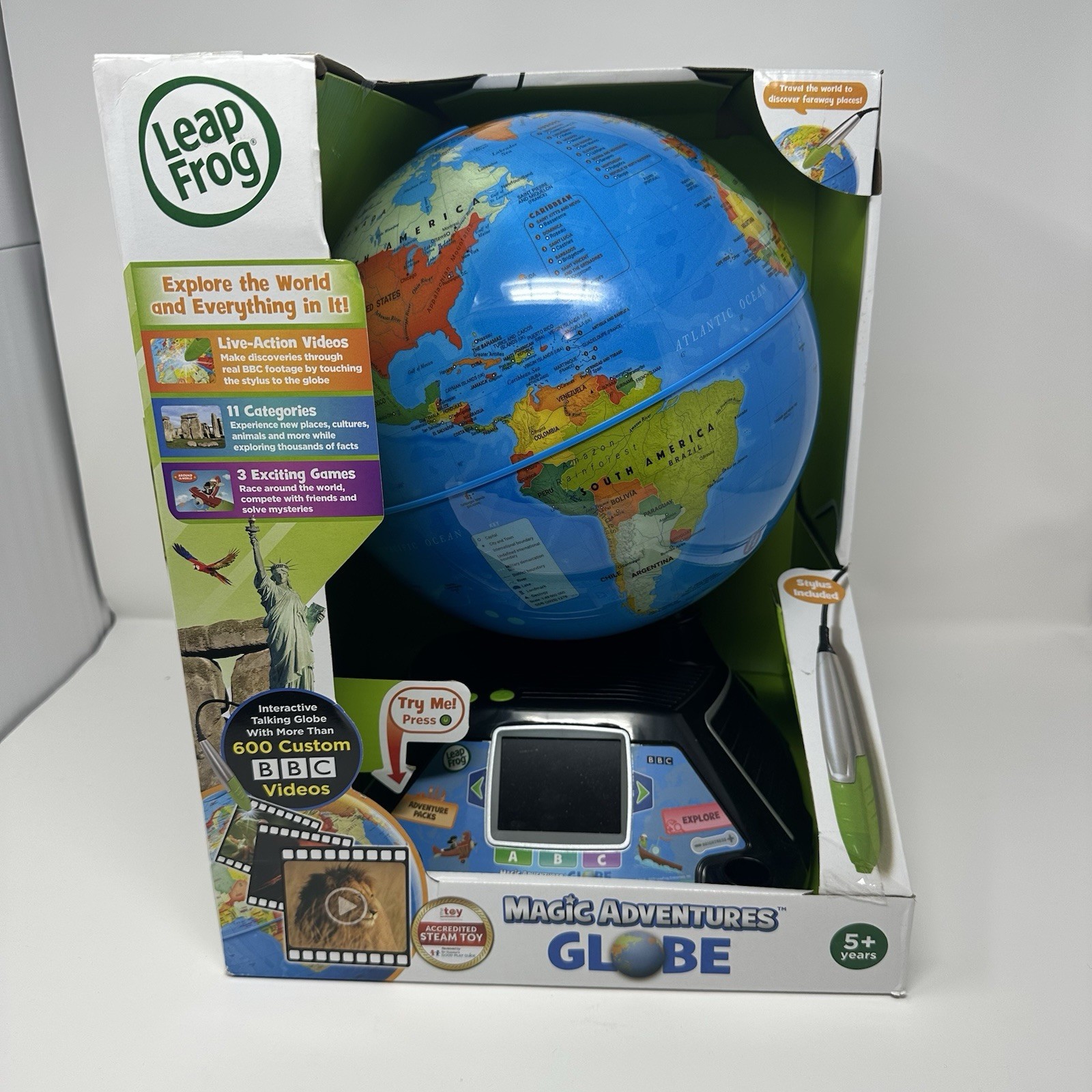 LeapFrog Magic Adventures Globe 10″ Interactive Multicolor w/ Stylus New In Box