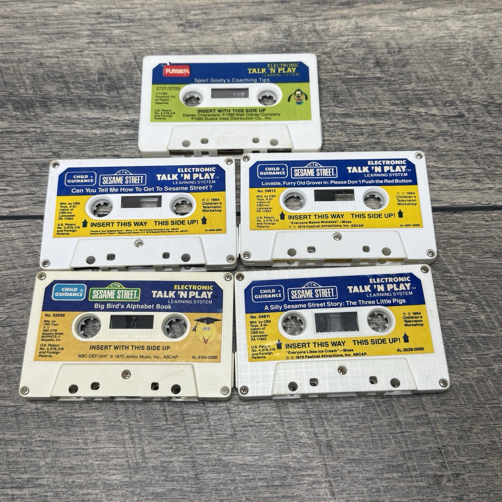 Lot of 5 Playskool Talk ‘N Play Cassette Tapes Sesame Street / Goofy’s Coaching