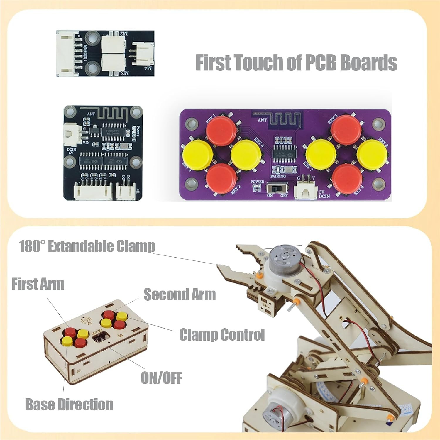 Robot Arm Kit DIY STEM Robotics Mechanical Hand for Kids Teens Adults