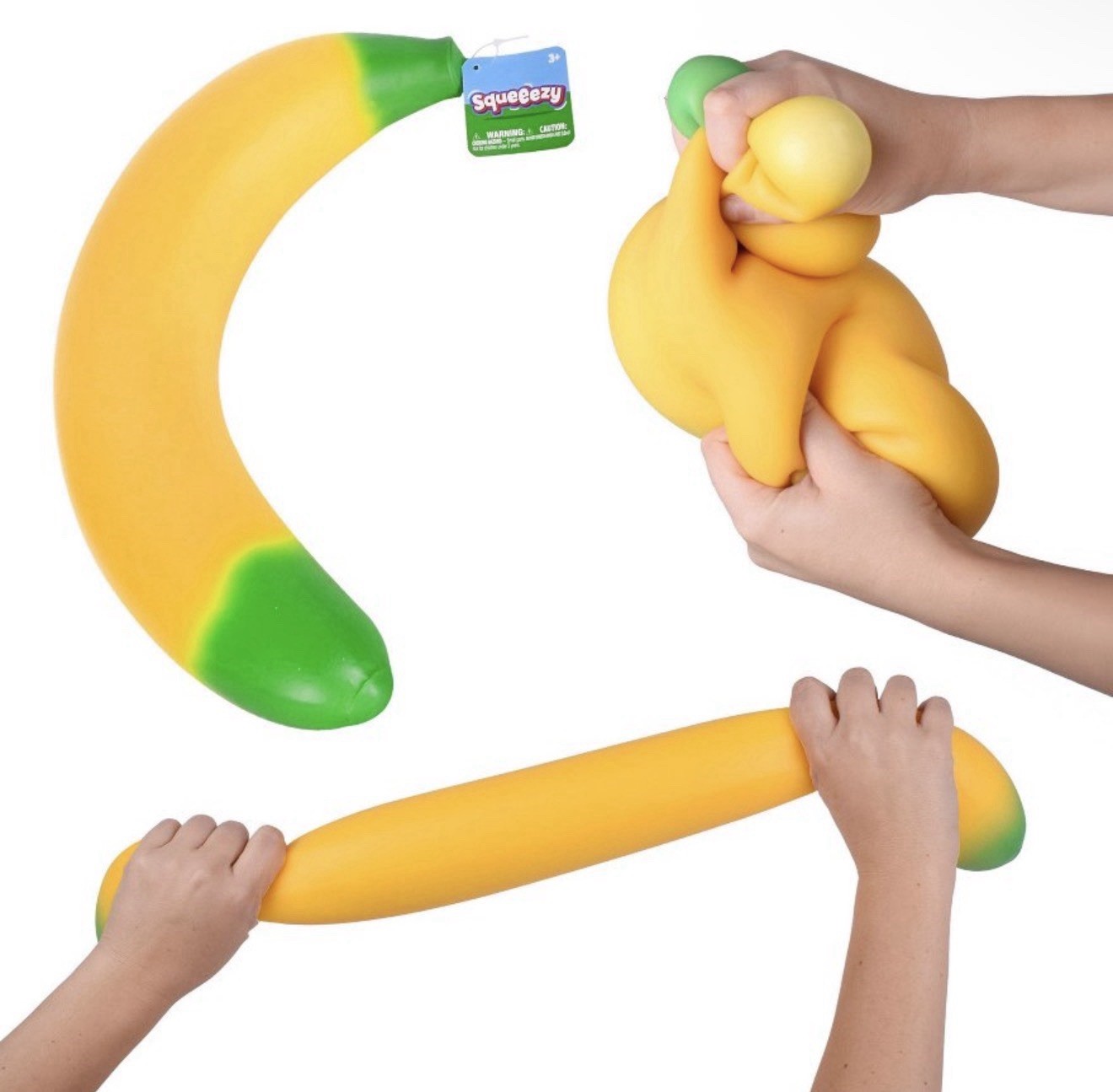Sunny Days Jumbo Squeeze Banana Squishy Stress Relief Sensory Fidget Toy NEW