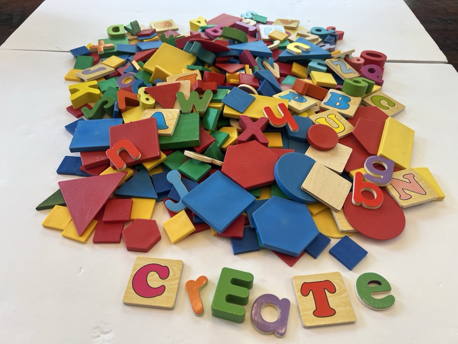 Educational Tools Lots Letters, Numbers,and Shapes Homeschool Blocks Classroom