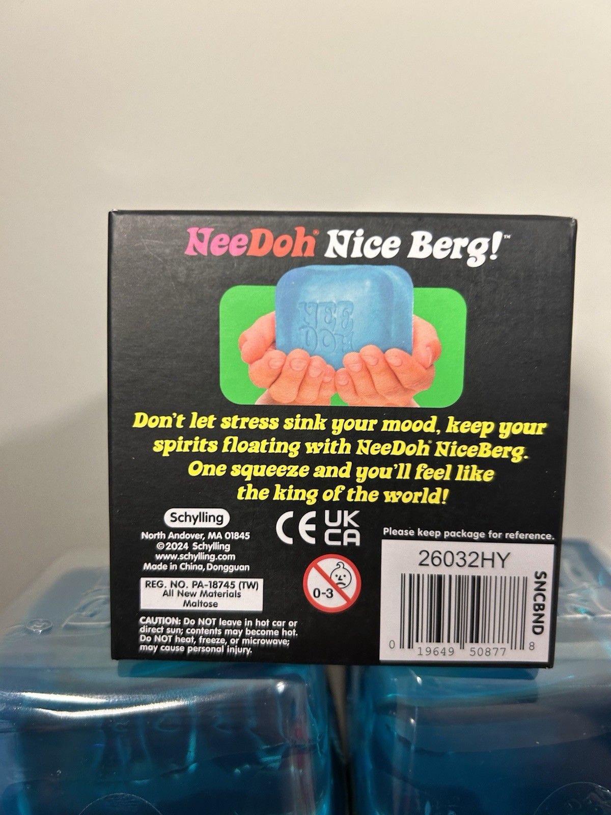 Lot Of 6 NeeDoh Nice Berg Blue XL Giant Nee Doh Niceberg Squishy BLUE Ice Block