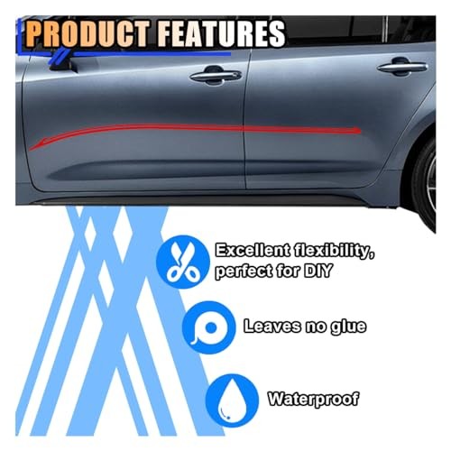 32Ft Car Pinstriping Tape, Vinyl Pin Striping Decals Car Trim Stripe Tape Red