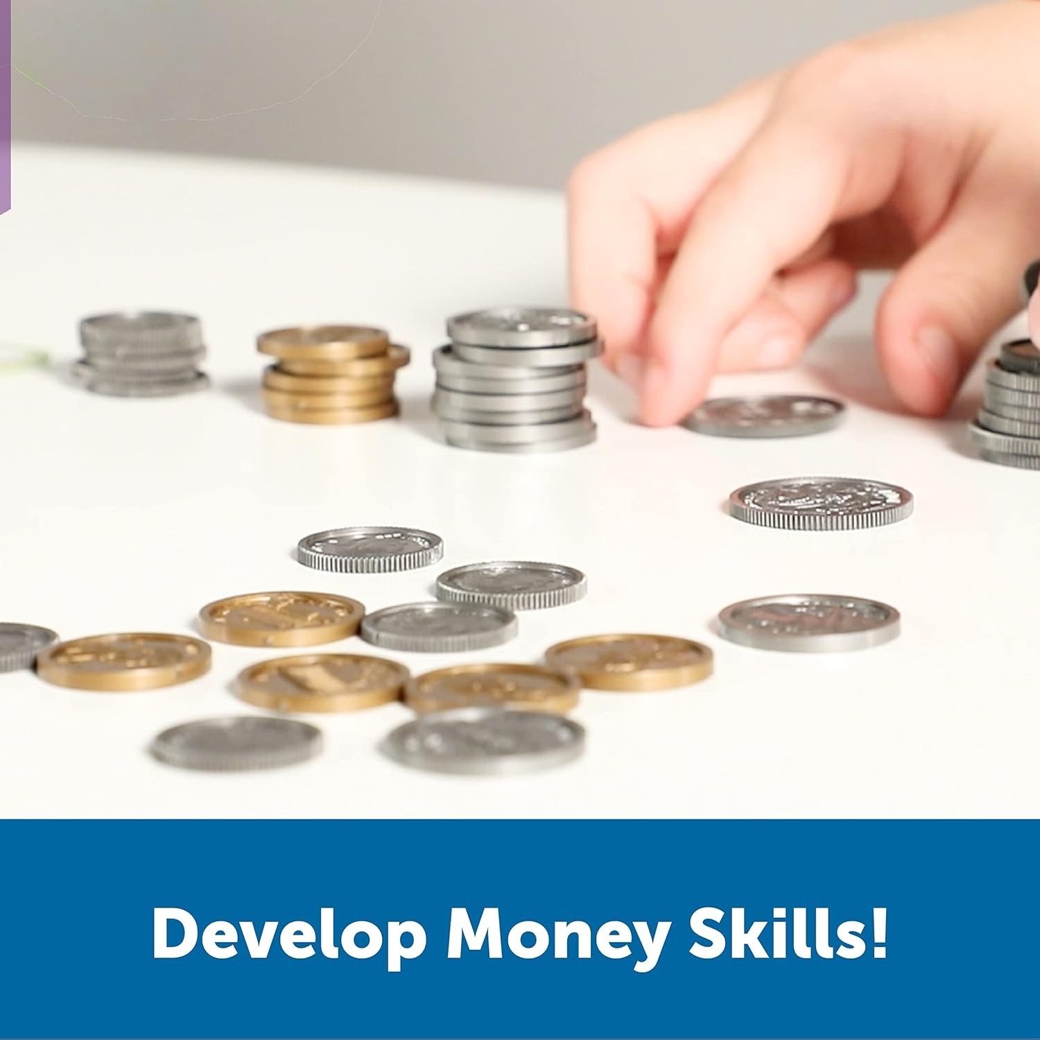 Pretend Play Money – Math Manipulatives for Kids, Kids Bank, Plastic Coins, C…