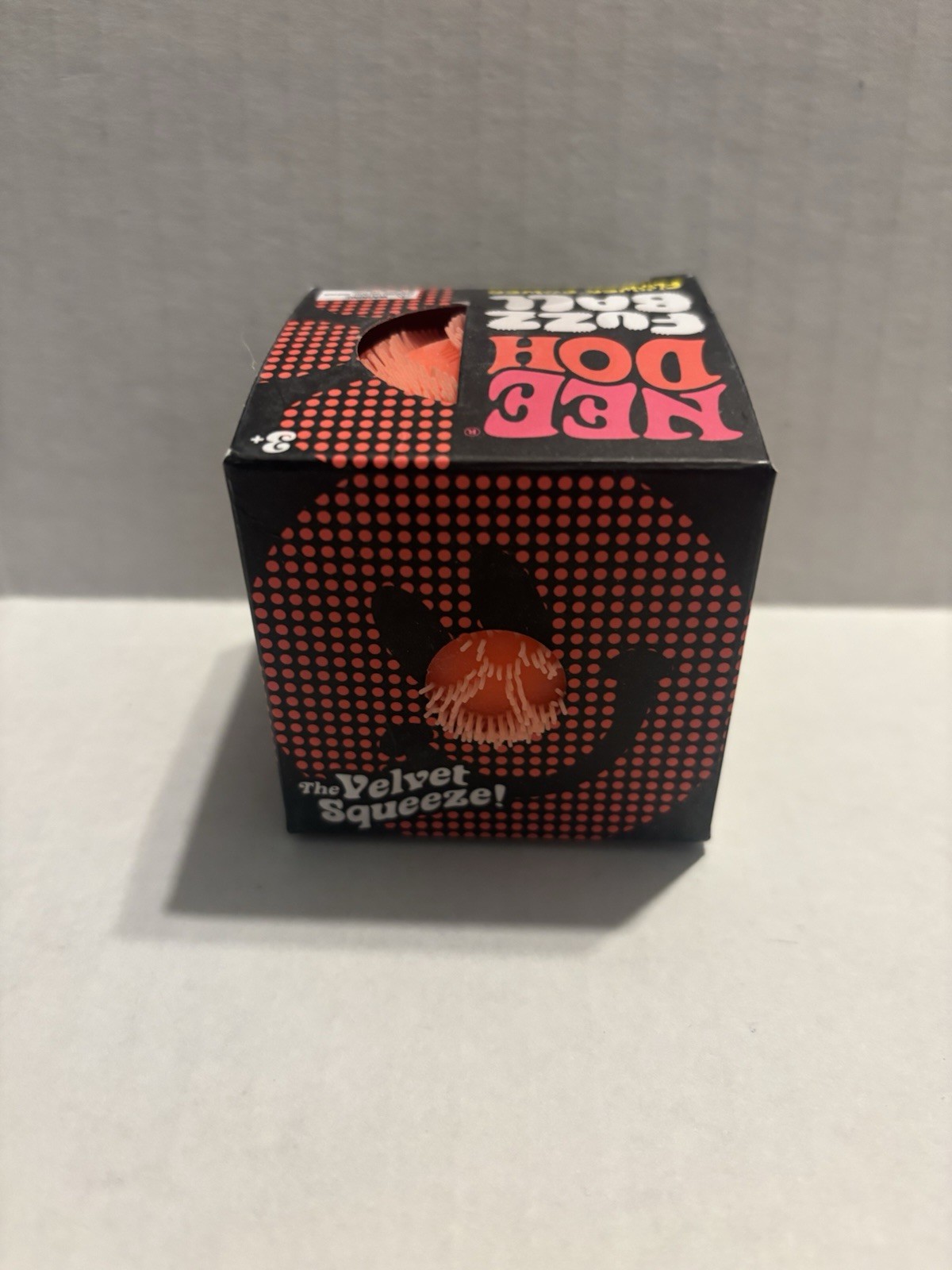 ORANGE Needoh FUZZ BALL Flower Power Nee Doh Squish Stress Ball NEE-DOH Fuzzball