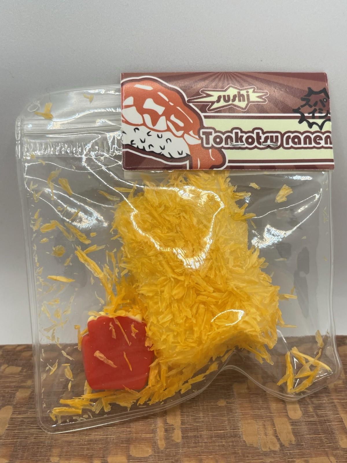 Taba Squishy Mini Flocked Teddy Bear With French Fries! Tonkotsu Ranen. Tiny!