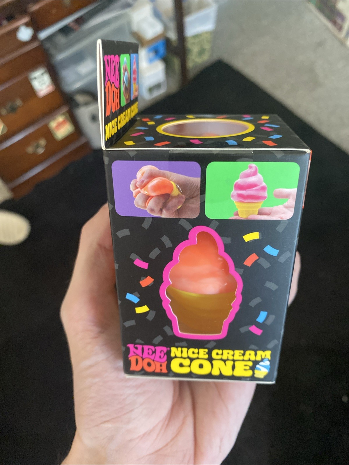 Schylling NeeDoh Orange Nice Cream Cone Ice Cream Squish Fidget Toy New In Box