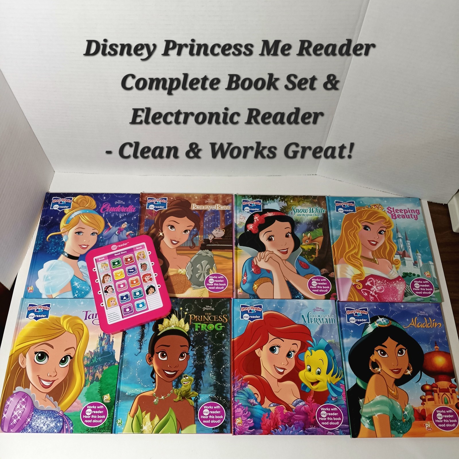 Disney Princess Me Reader Electronic Reader and 8-Book Library Set – Works!