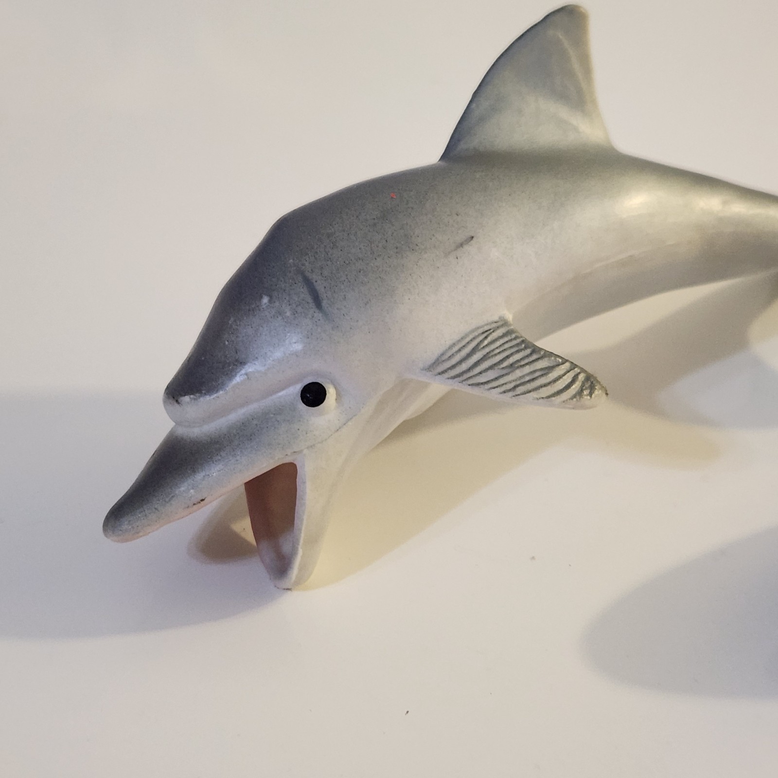 Lot Of 3 Plastic Rubber Dolphin Figures Gray 5.5″ 1981 Vintage (T)