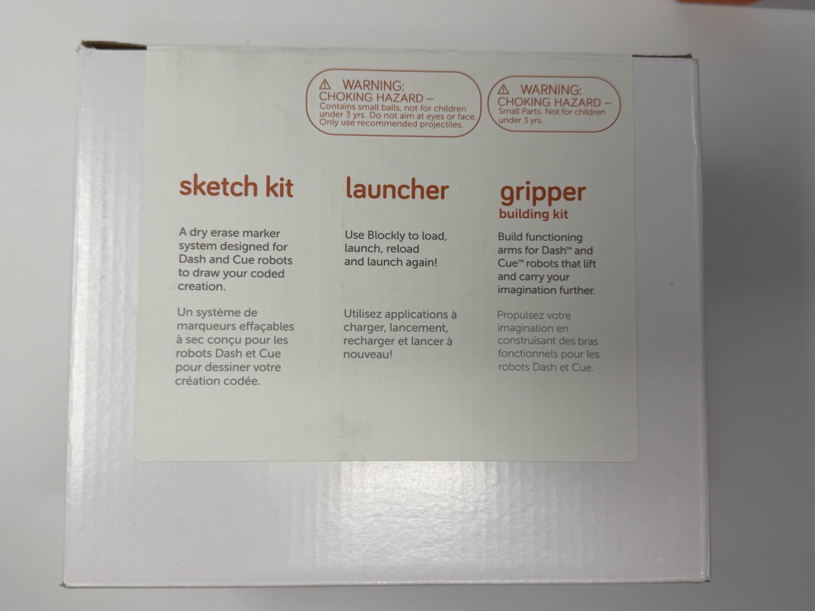 Wonder Workshop Dash Robot Lot W/ Launcher, Gripper and Sketch Accessory Packs