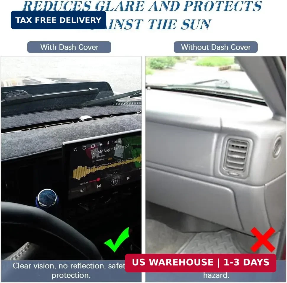 Black Dashboard Cover Mat for 02-05 Dodge Ram 1500 & 03-05 2500/3500 Dash Pad