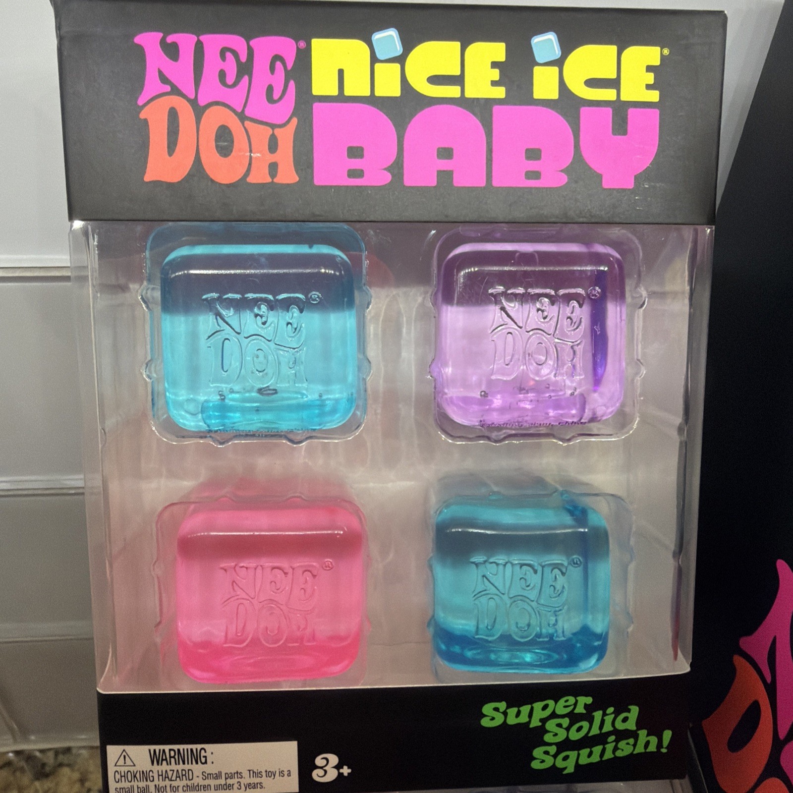 New NeeDoh Nice Ice Baby 4 pack, Set of Four Nee Doh Mini Nice Cube squishy