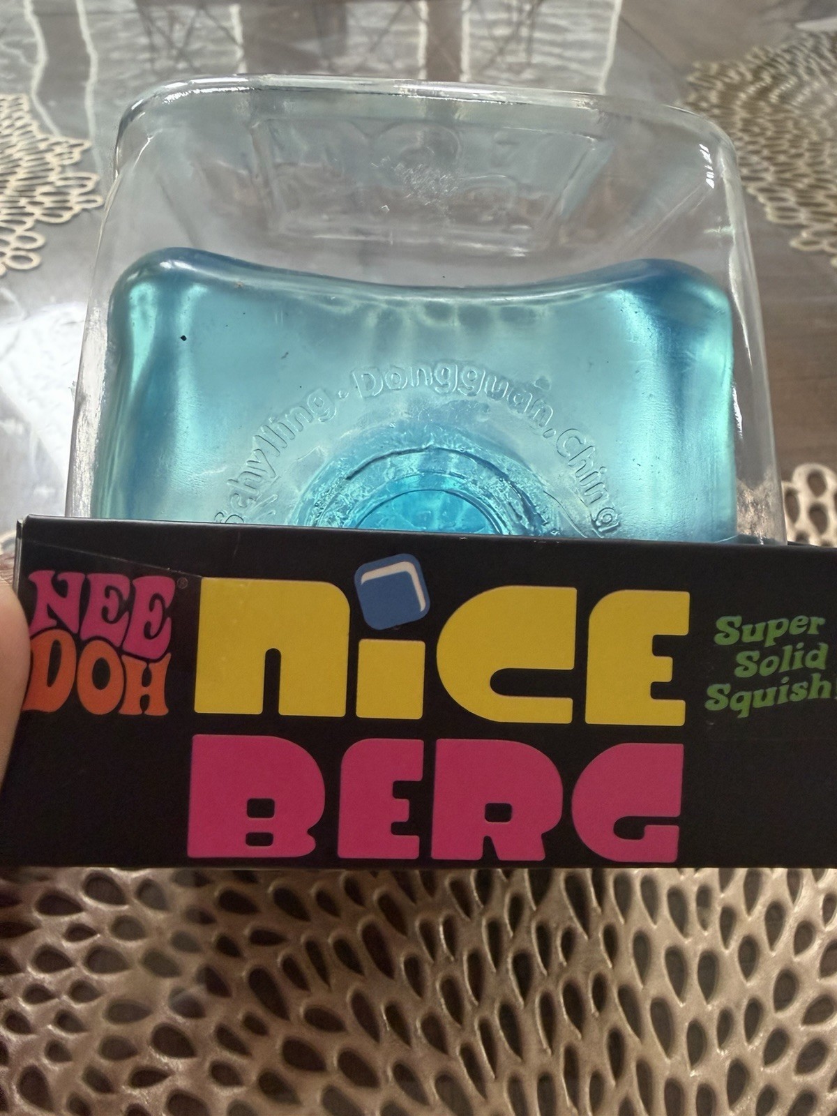Extra Large Needoh NiceBerg Super Solid Squish Tactile Squeeze Toy Blue