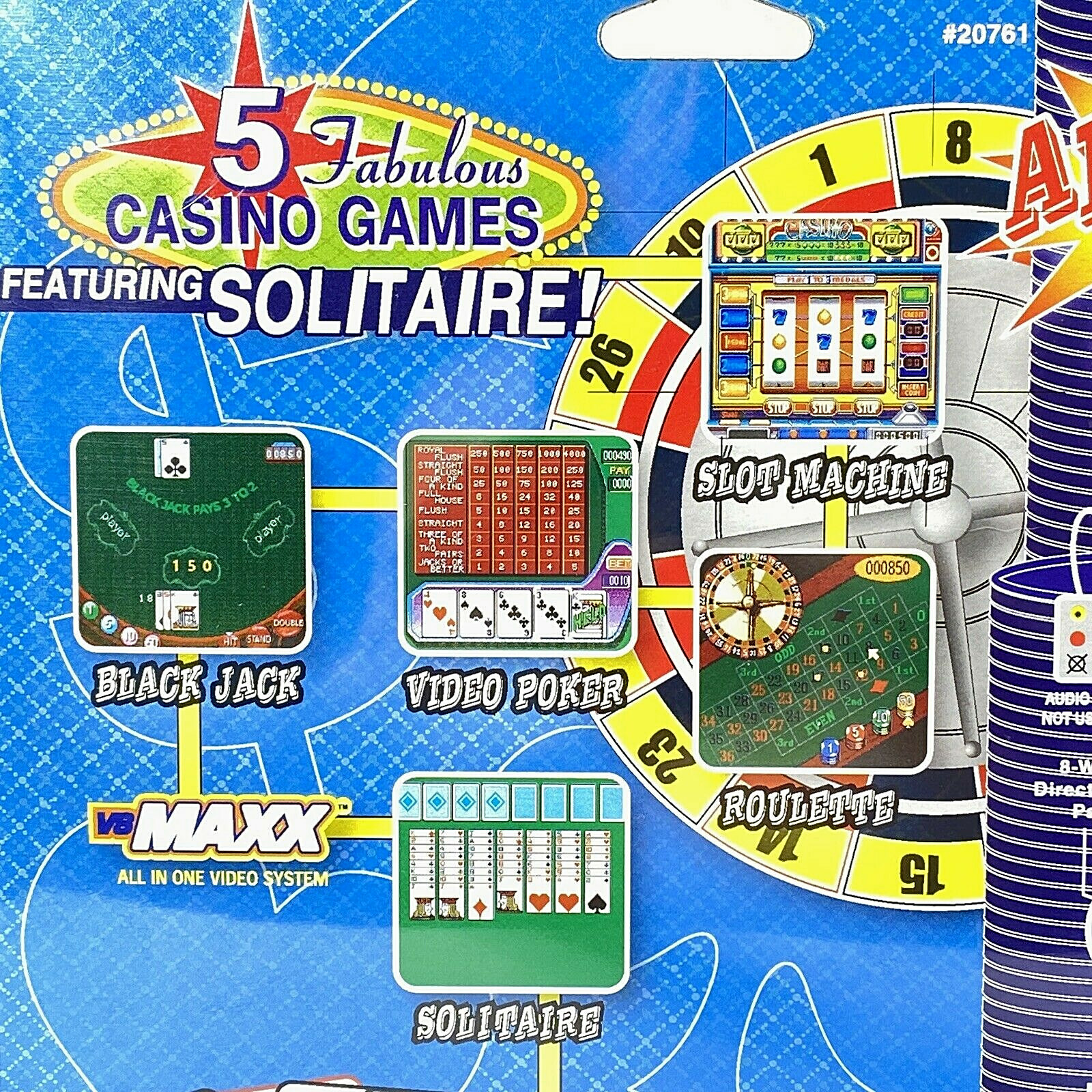 VS Maxx Plug and Play 5 Casino Games All in 1 TV Video Game – Poker Roulette