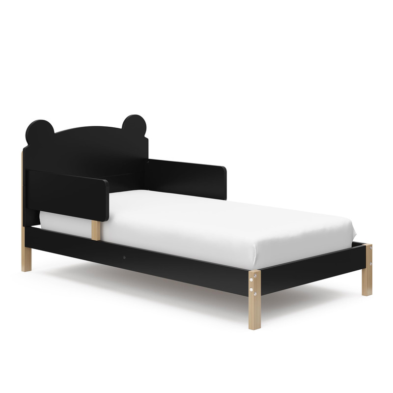 Storkcraft Teddy Bear Toddler Bed Black Driftwood – Greenguard Gold Certified