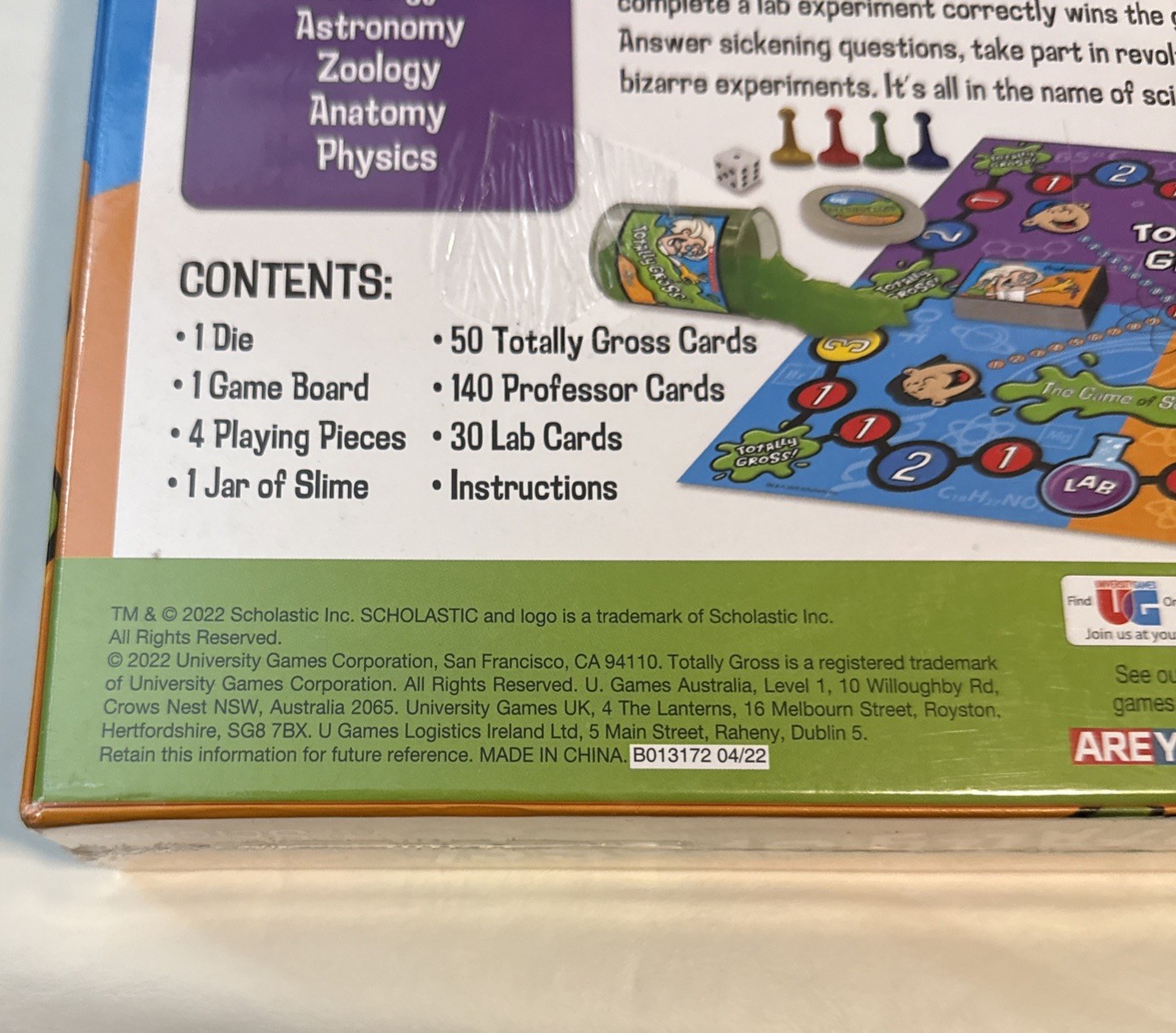 Scholastic Totally Gross Game of Science Sealed Board Game University Games