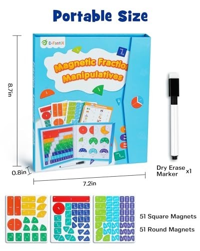 Magnetic Fraction Educational Puzzle Set – Math Manipulatives for Kids, Montesso