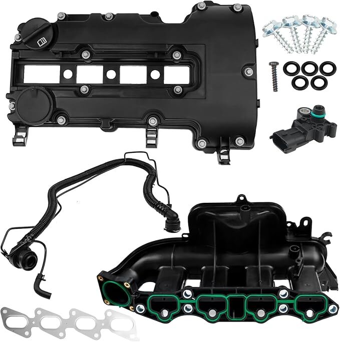 BHB Engine Intake Manifold and Valve Cover Kit Compatible with Chevy Cruze Sonic