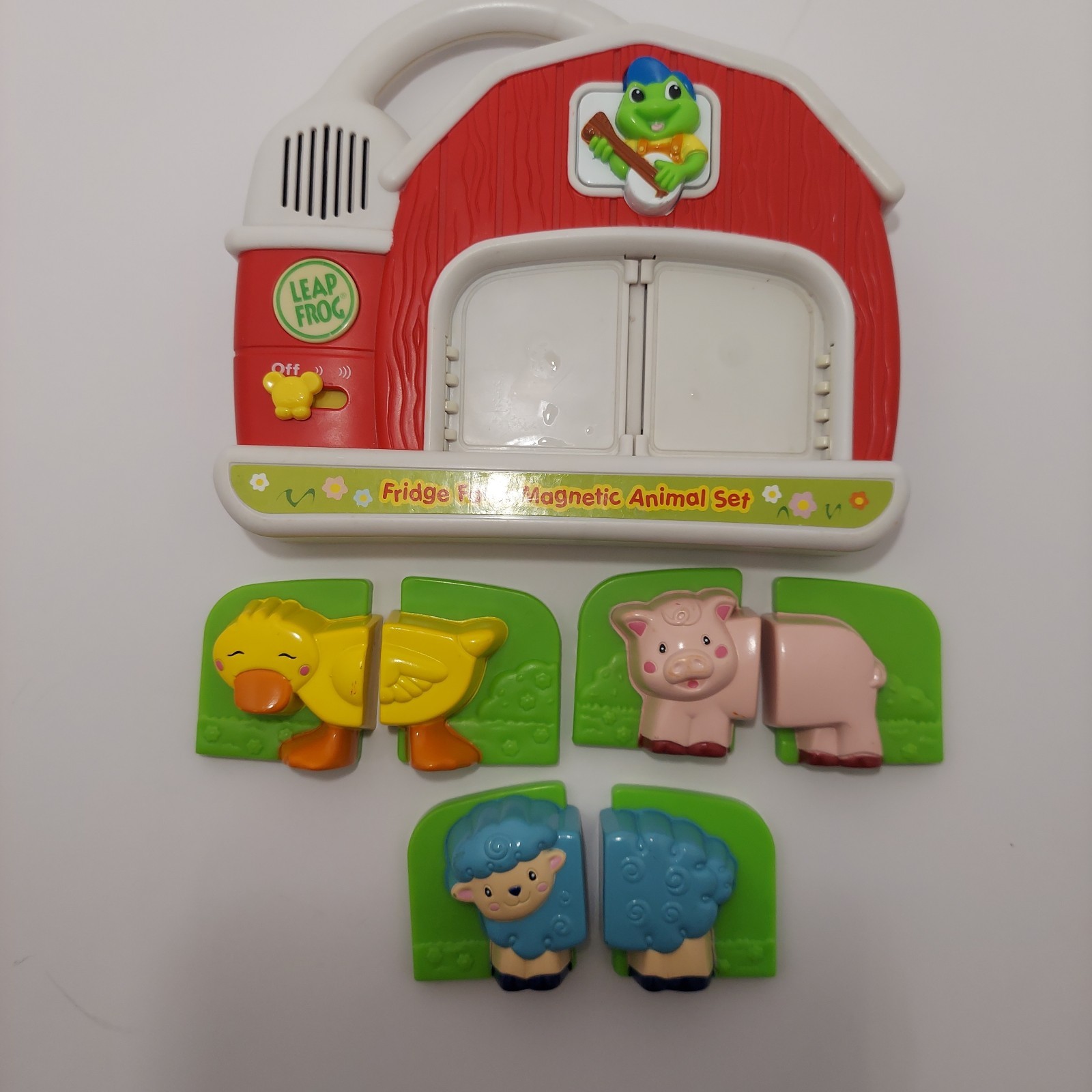LeapFrog Fridge Farm Magnetic Matching Animal Barn Set Cow Sheep Duck 2007 Works