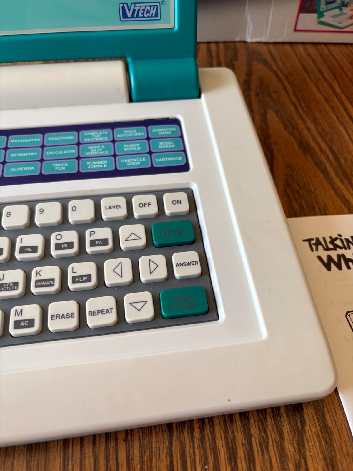 Vtech Talking Whiz Kid Notebook Educational Laptop Vintage 90s WORKS! With box