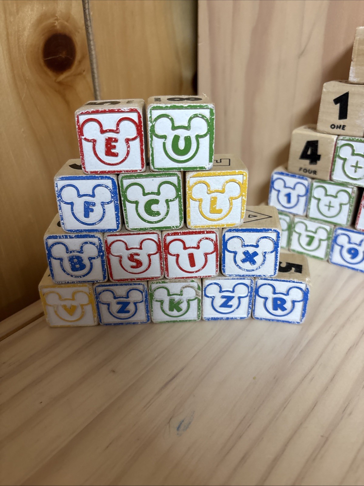 Disney Wooden Blocks Alphabet, Numbers, Pictures, 49Pc