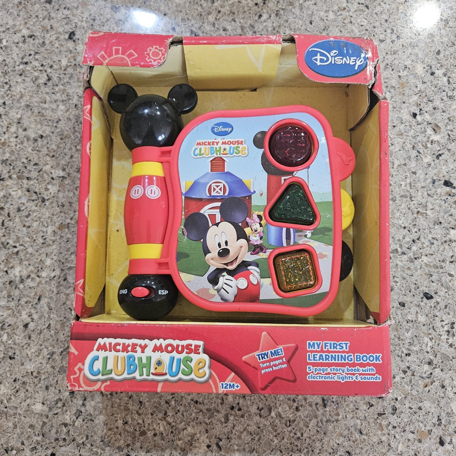 Vtg Disney My First Learning Book Age 12M+ Lights/sounds Mickey Mouse CLUBHOUSE