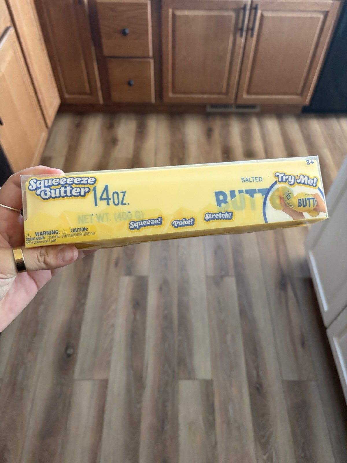 Sunny Days Squeezeeze Butter 14 oz Salted Tactile Squish Squeeze Toy Yellow