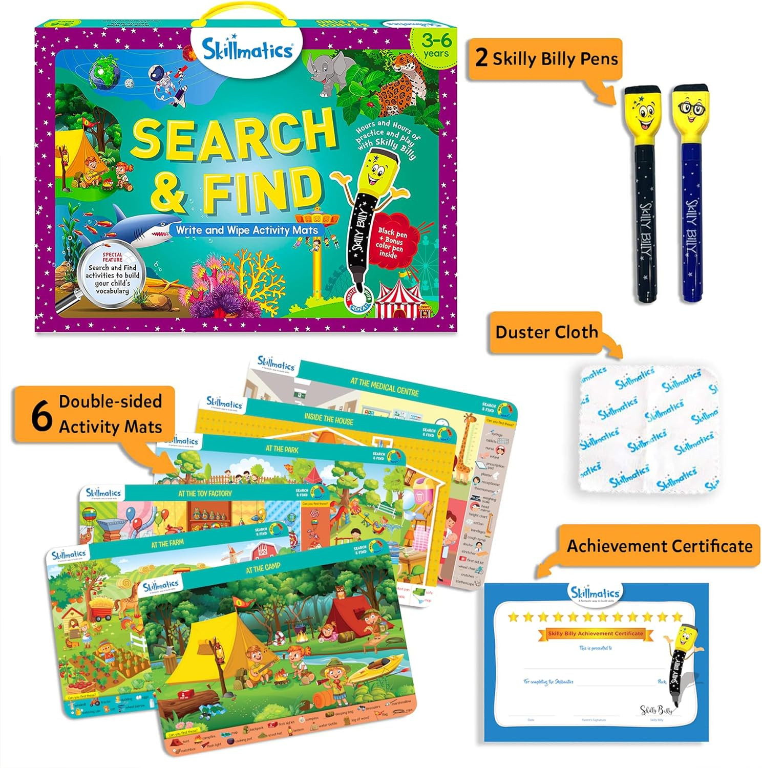 Skillmatics Search and Find Educational Game – Reusable Preschool Learning Activ