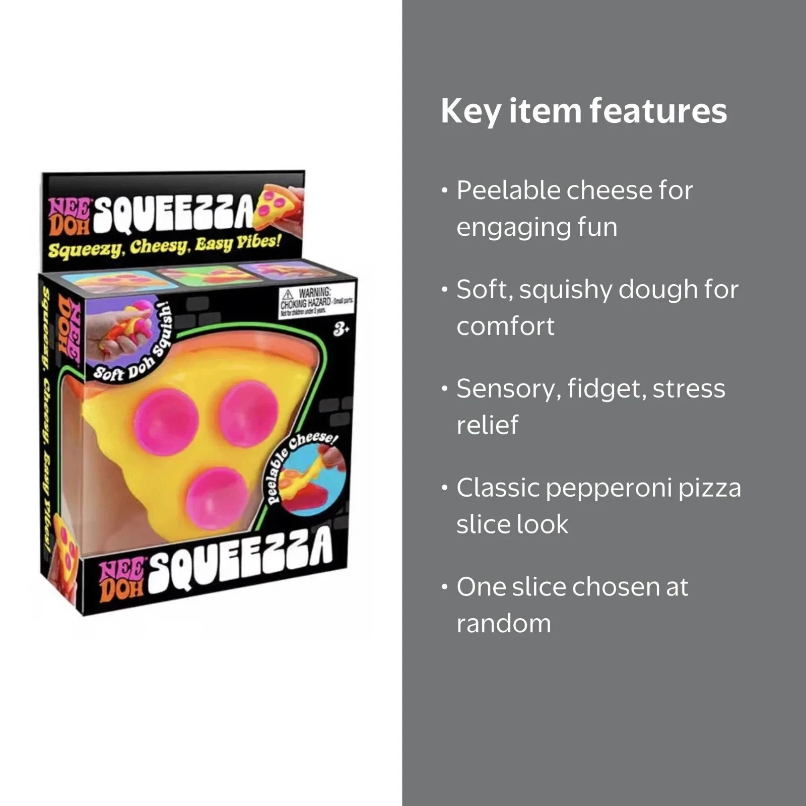 New Rare Squeezza Pizza Nee Doh Squeeze Fidget Toy Pink Crust Usa Free shipping