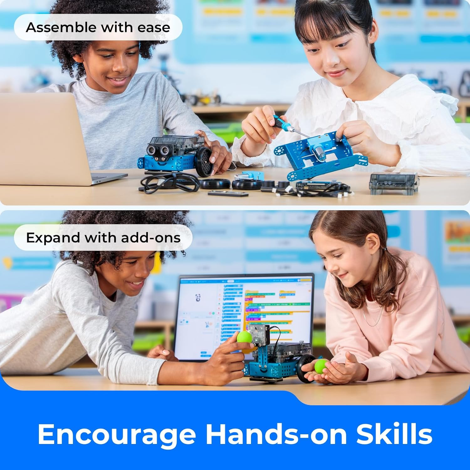 Mbot2 Coding Robot for Kids, Code Learning Support Scratch & Python Programming,