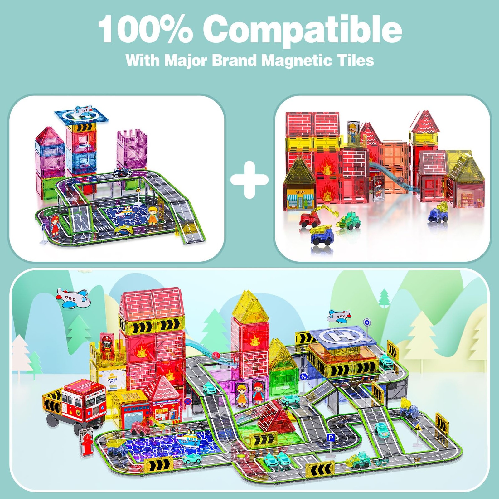 121PCS Magnetic 4 inches (W) x 9 (L) x 11.5 (H), Multicolored