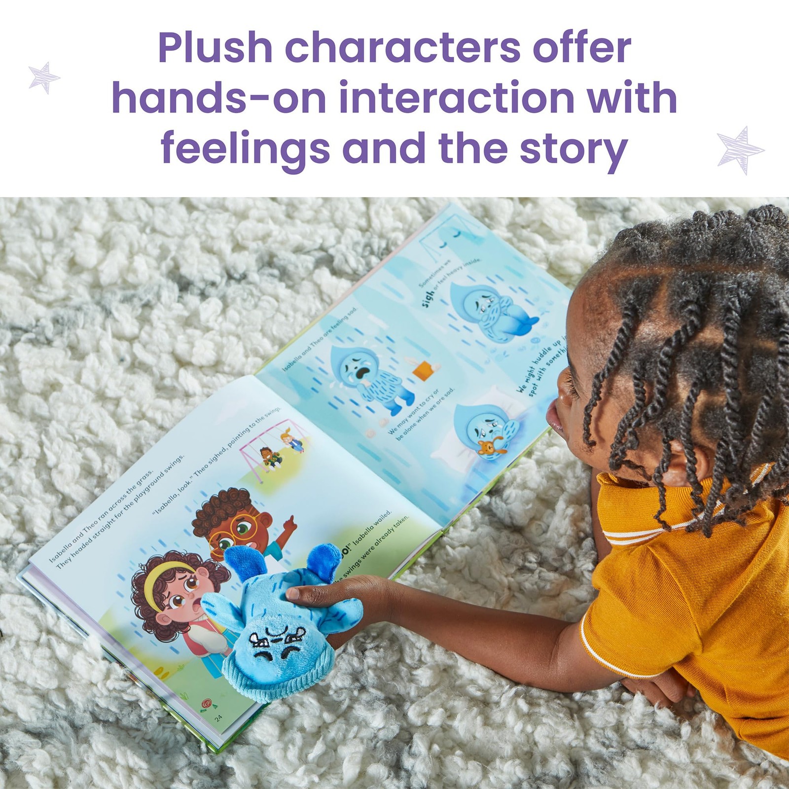 hand2mind Feelings Family Introductory Storybook and Plush Set, Toddler Emoti…