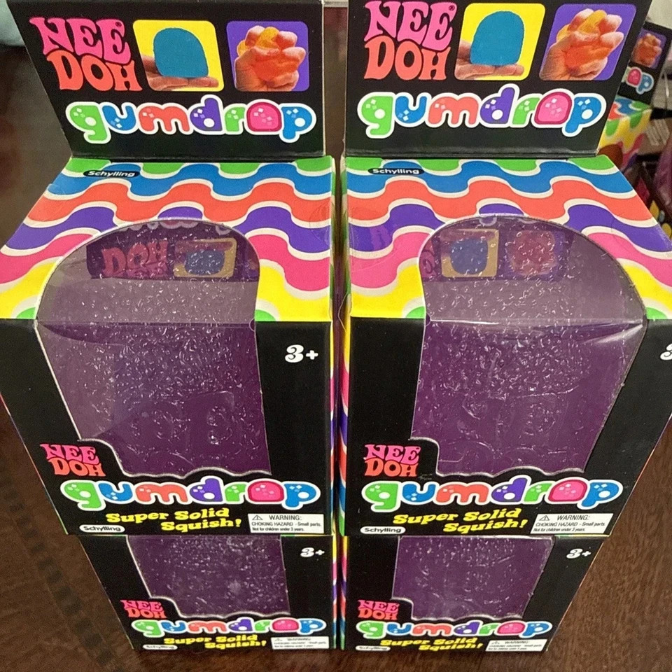 Nee Doh Gumdrop Super Solid Squish Needoh Gum Drop Purple RARE