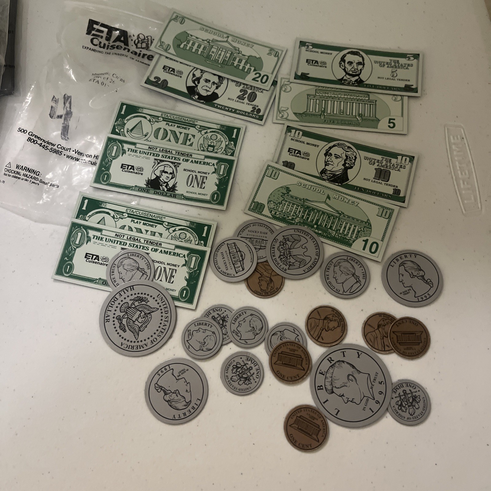 ETA Cuisenaire Magnetic Money Math Supplies Lot Of 5 Classroom Homeschool