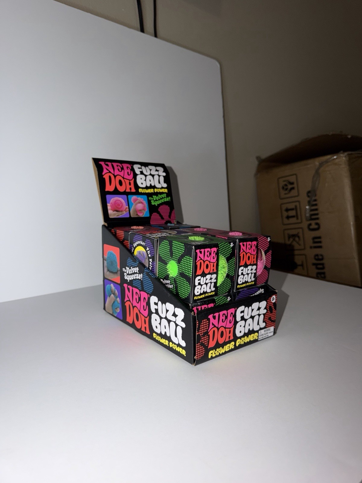 NeeDoh FUZZ BALL The Velvet Squeeze FLOWER POWER Complete Case LOT 12 Sealed NEW