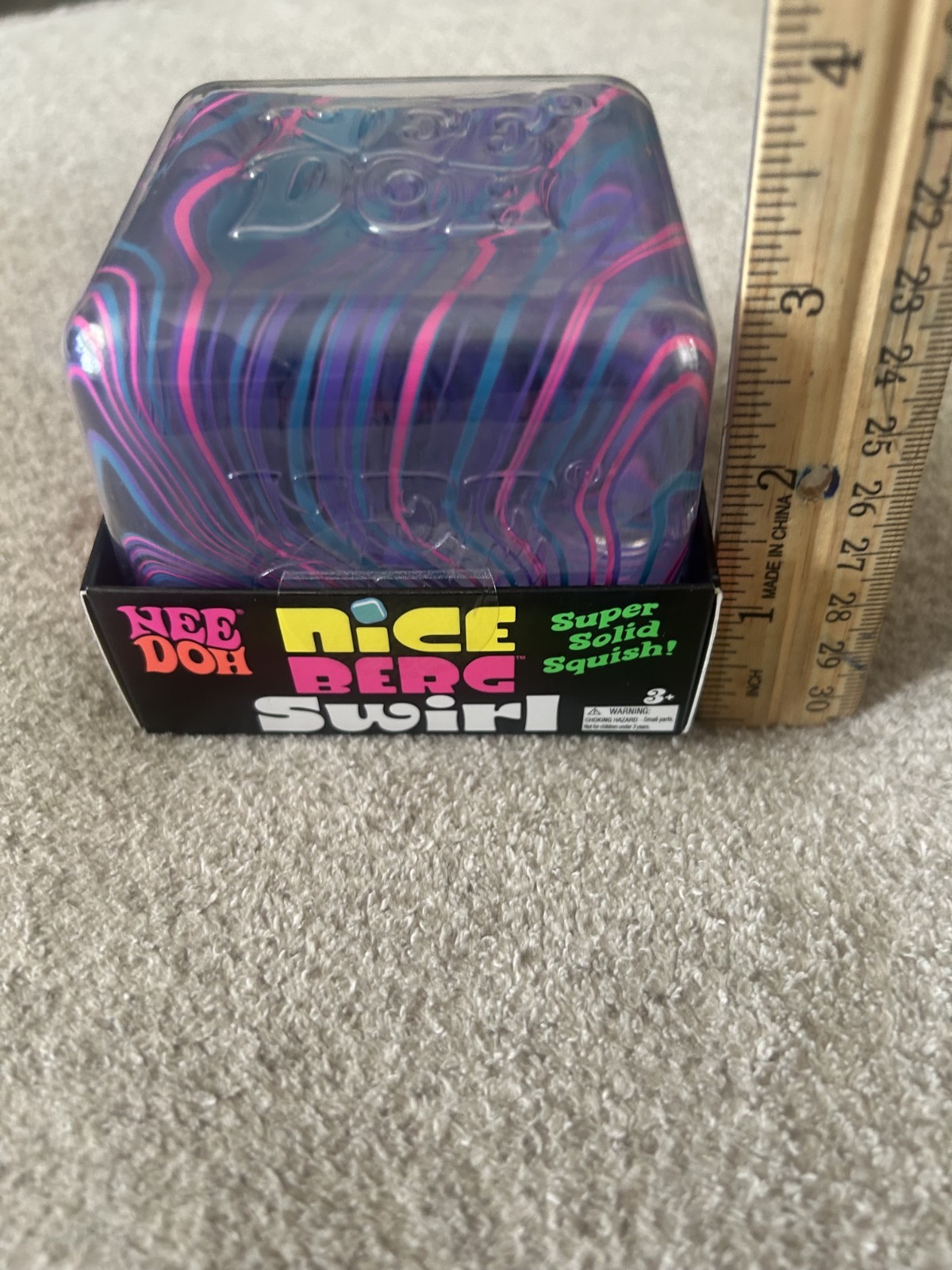 RARE! NeeDoh Nice Berg Swirl XL Giant NeeDoh Squishy Swirl Cube Pink Blue Purple